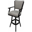 Classic Extra Tall Swivel Bar Stool Solid Wood - Jetty June Tan Fabric - Black