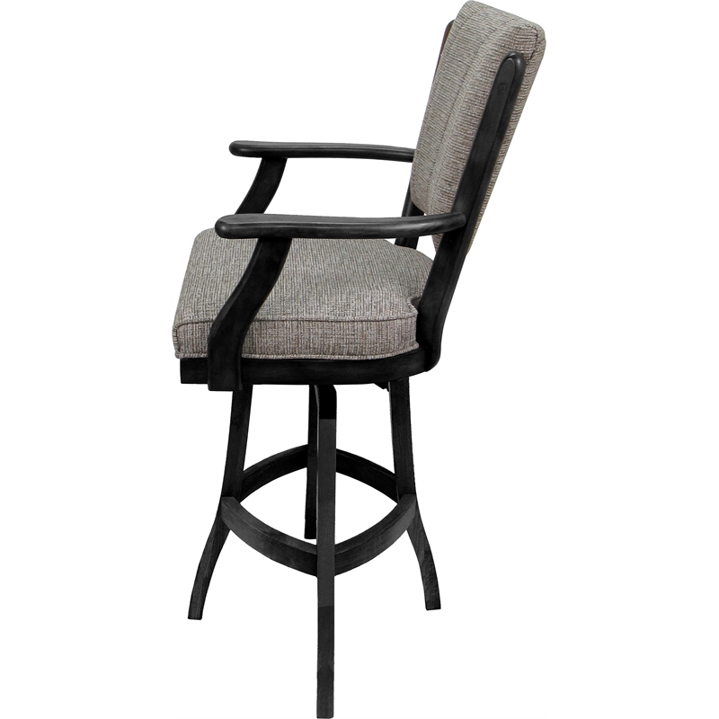 Classic Extra Tall Swivel Bar Stool Solid Wood - Jetty June Tan Fabric - Gray