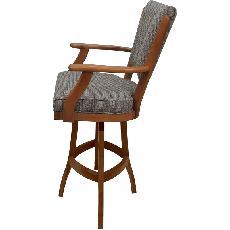 Classic Extra Tall Swivel Bar Stool Solid Wood - Jetty June Tan Fabric - Honey
