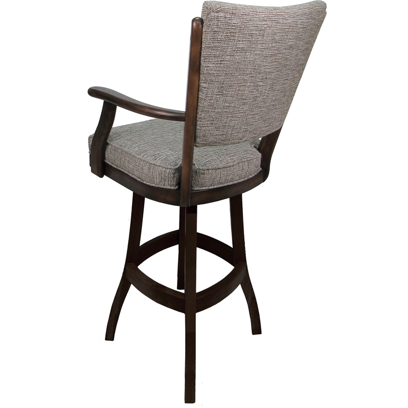 Classic Extra Tall Swivel Bar Stool Solid Wood - Jetty June Tan Fabric - Walnut