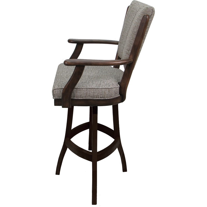 Classic Extra Tall Swivel Bar Stool Solid Wood - Jetty June Tan Fabric - Walnut