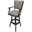 Classic Extra Tall Swivel Bar Stool Solid Wood - Jetty June Tan Fabric - Walnut