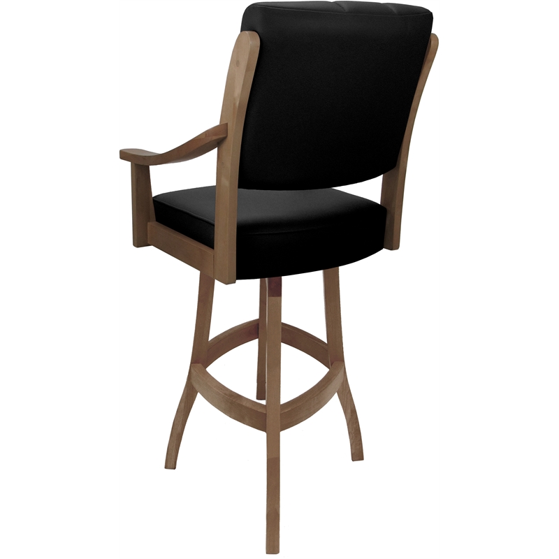 Leather Casa Extra Tall Solid Wood Bar Stool 34