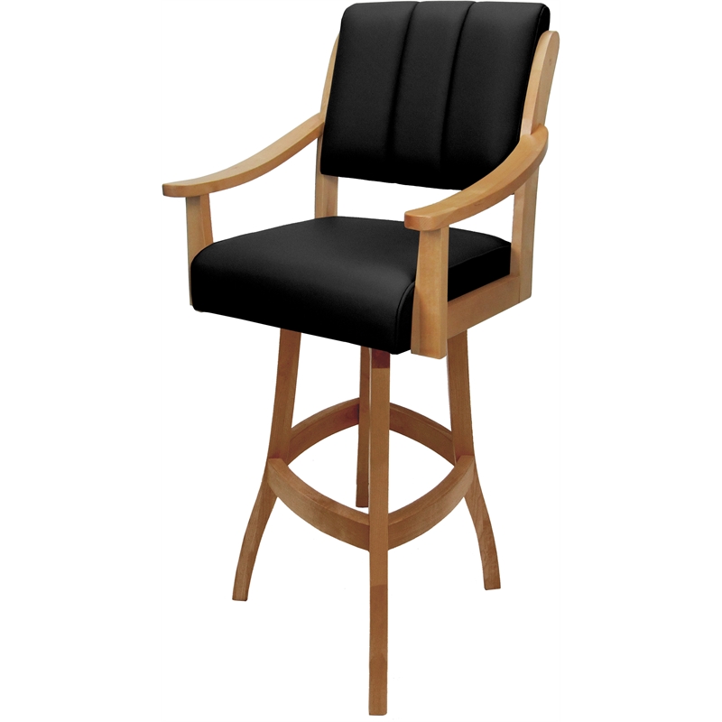 Leather Casa Extra Tall Solid Wood Bar Stool 34