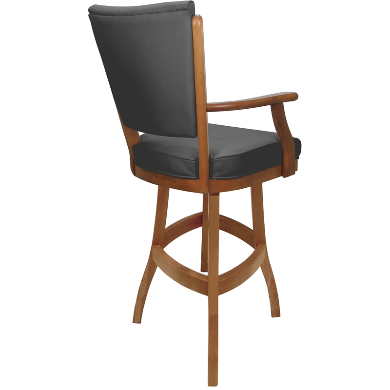 Leather Classic Extra Tall Solid Wood Bar Stool 34