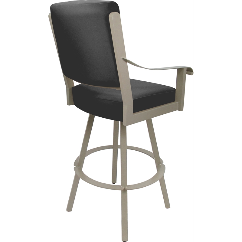 Leather Swivel Metal Bar Stool 30
