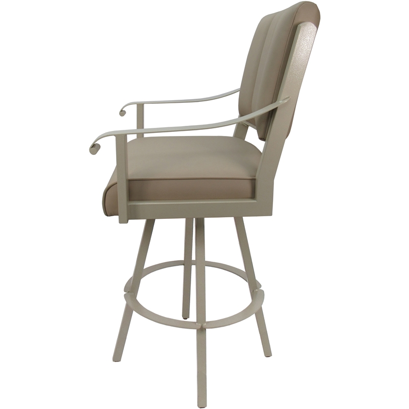 Leather Extra Tall Swivel Metal Bar Stool 34