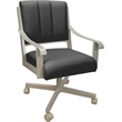 Leather Memphis Dining Caster Chair Swivel Tilt - Gray on Beige Frame