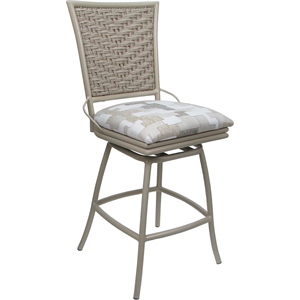 Outdoor Indoor Counter Stool 26&quot - Erin Armless - Craftsman White Fabric - Beige