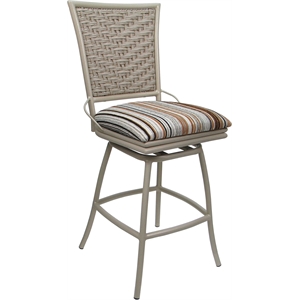 Outdoor Indoor Counter Stool 26&quot -Erin Armless - Driftwood Nutmeg Fabric - Beige
