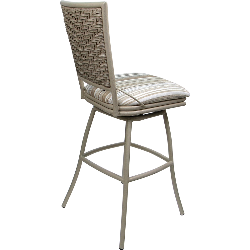 Outdoor Indoor Extra Tall Stool - Erin Armless - Driftwood White Fabric - Beige