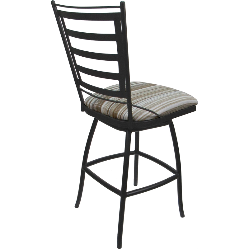 Outdoor Indoor Counter Bar Stool - Jenna Armless - Driftwood White Fabric - Gray