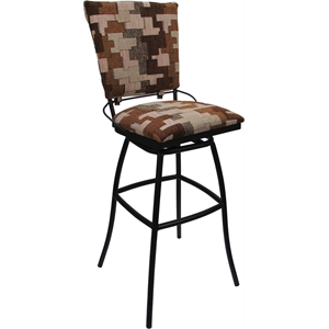 Outdoor Indoor Extra Tall Stool - Jenna PB Armless - Terracotta Fabric - Black