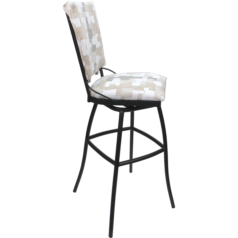 Outdoor Indoor Swivel Bar Stool Jenna PB Armless - Craftsman White fabric - Gray