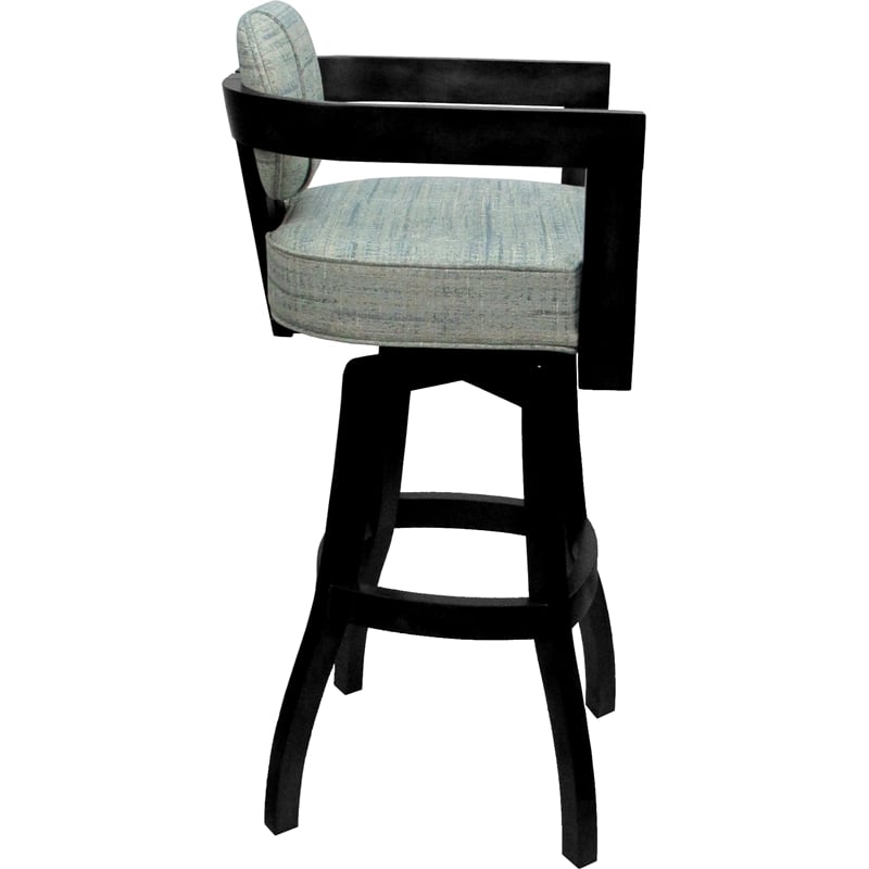 Swivel Wood Bar Stool - Kadir Plus - Watusi Aqua - Black