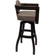 Swivel Wood Extra Tall Bar Stool - Kadir Plus - Basin Beige Fabric - Dark Walnut