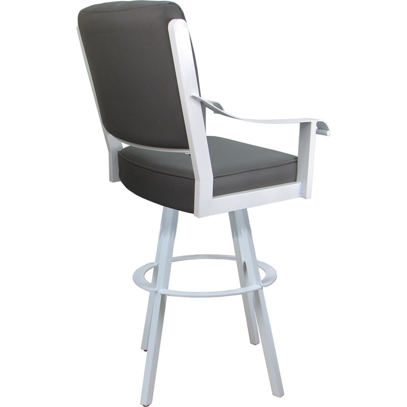 Leather Swivel Metal Bar Stool 30