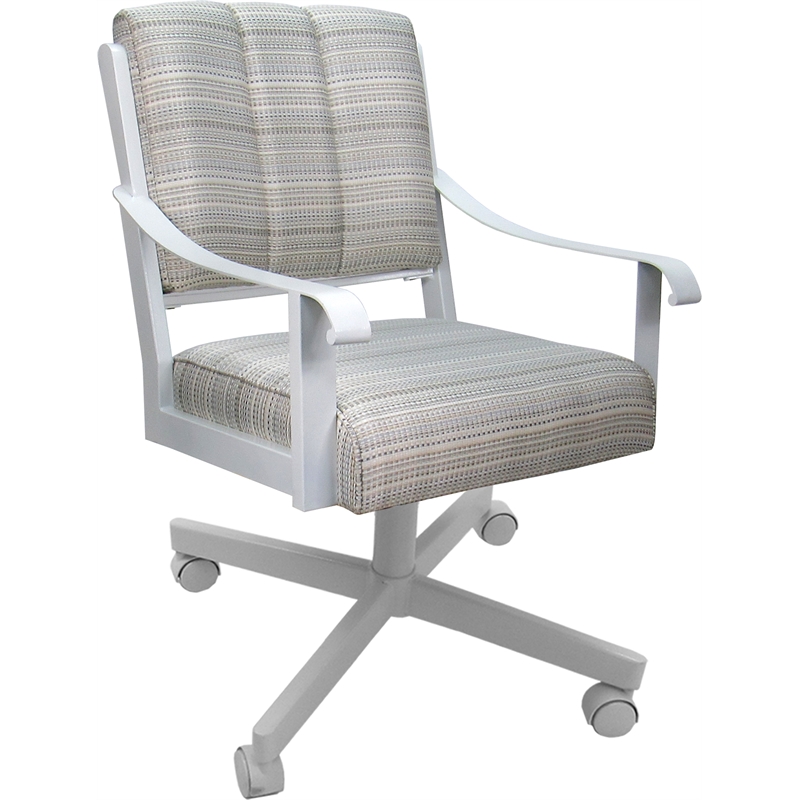 Dining Caster Chair Swivel Tilt - Memphis - Natural Fun Cream - White