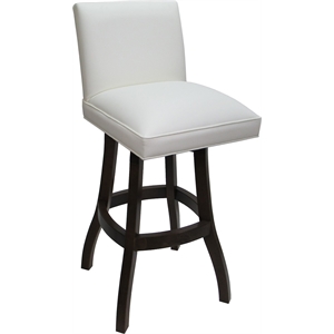 Solid Wood Bar Stool Sommerville 30&quot Seat - White Vinyl - Dark Walnut