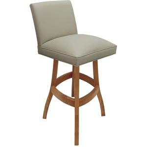 Extra Tall Solid Wood Bar Stool Sommerville 34&quot Seat - Ocean Beige Vinyl - Honey