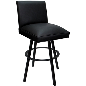 Swivel Metal Bar Stool Sommerville 30&quot Seat - Black Vinyl - Black