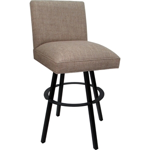 Swivel Metal Extra Tall Stool Sommerville 34&quot Seat - Basin Beige Fabric - Black