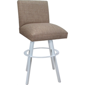 Swivel Metal Extra Tall Stool Sommerville 34&quot Seat - Basin Beige Fabric - White