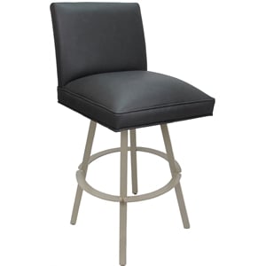 Swivel Metal Extra Tall Stool Sommerville 34&quot Seat - Gray Vinyl - Beige