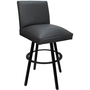 Swivel Metal Extra Tall Stool Sommerville 34&quot Seat - Gray Vinyl - Black