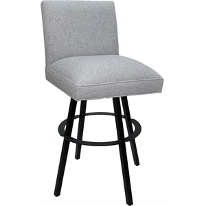 Swivel Metal Extra Tall Stool Sommerville 34&quot Seat -Hemsath Slate Fabric - Black
