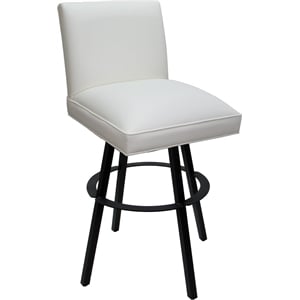 Swivel Metal Extra Tall Stool Sommerville 34&quot Seat - White Vinyl - Black