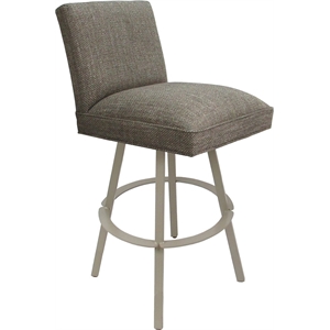 Swivel Metal Extra Tall Stool Sommerville 34&quot Seat -Plumley Cocoa Fabric - Beige