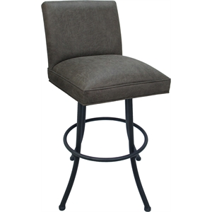 Swivel Metal Bar Stool Sommerville 30&quot Seat - NW Elk Charcoal Fabric - Gray