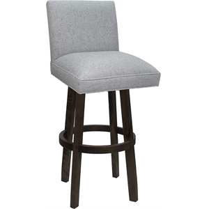 Swivel Wood Extra Tall Stool Sommerville 34&quot -Hemsath Slate Fabric - Dark Walnut