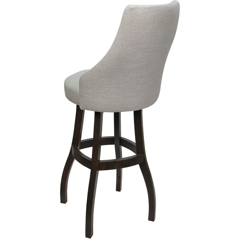 Extra Tall Stool Swivel Wood Belisima Plus - Williams Stone Fabric - Dark Walnut