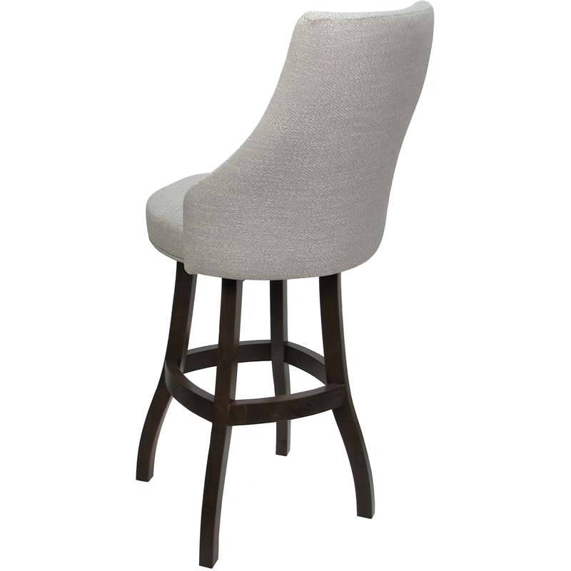 Counter Bar Stool Swivel Wood Belisima Plus- Williams Stone Fabric - Dark Walnut