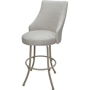 Counter Stool Swivel Metal 26&quot Seat - Melisima Plus NB - Stone Fabric - Beige