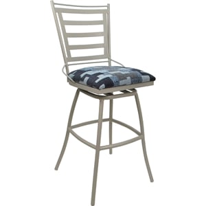 Outdoor Indoor Counter Bar Stool 26&quot Seat - Jenna Armless - Flint Fabric - Beige