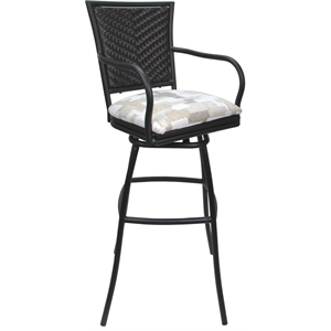 Outdoor Indoor Counter Stool 26&quot Seat - Erin - Craftsman White Fabric - Gray