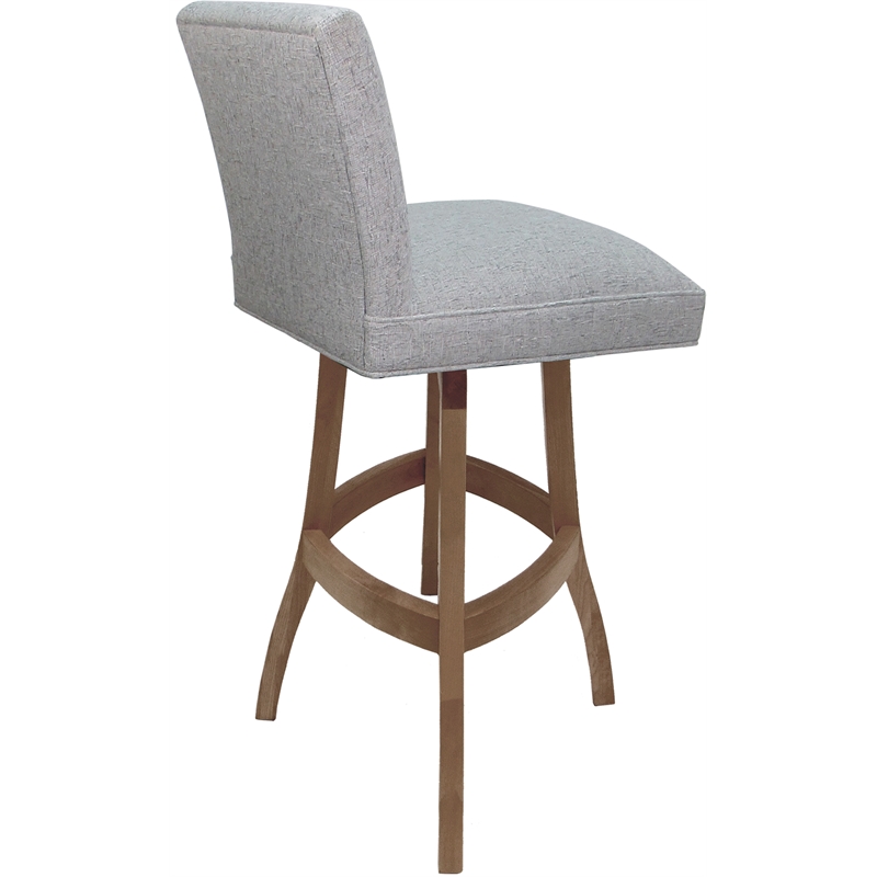 Set of 3 Extra Tall Swivel Wood Stools Sommerville Hemsath Slate Fabric - Cashew