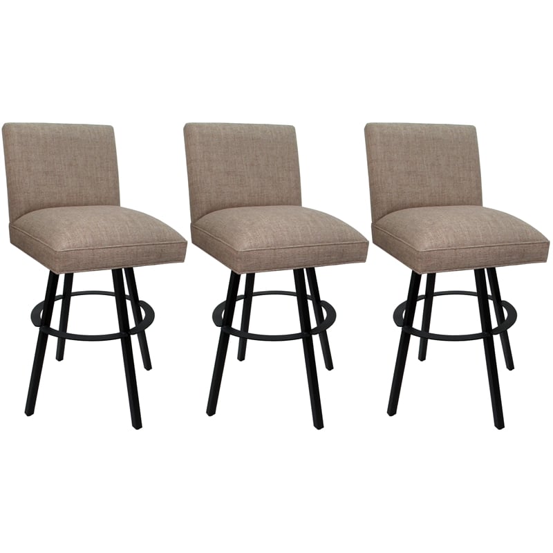 Set of 3 Swivel Metal Bar Stools 30