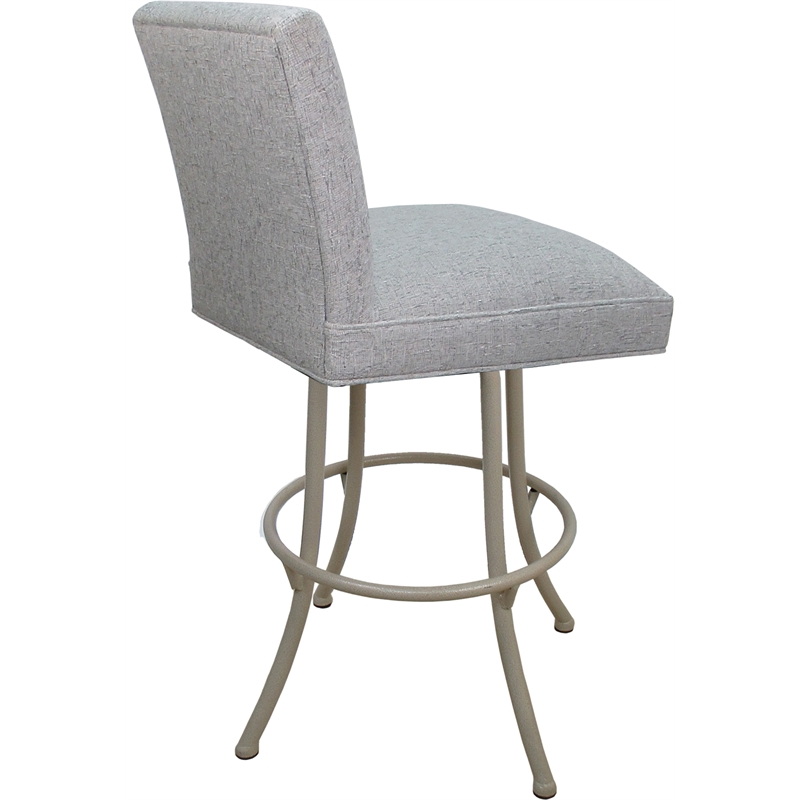 Set of 3 Extra Tall Swivel Metal Stools Sommerville Hemsath Slate Fabric - Beige