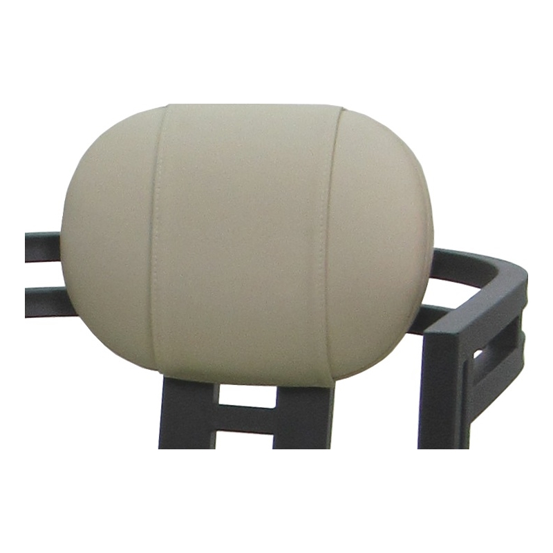 Swivel Metal Dining Caster Chair - Madir - Ocean Beige Vinyl - Gray