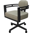Swivel Metal Dining Caster Chair - Madir - Ocean Beige Vinyl - Gray