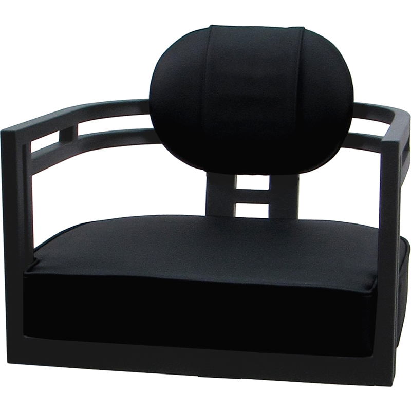 Swivel Metal Dining Caster Chair - Madir - Black Vinyl - Gray