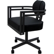 Swivel Metal Dining Caster Chair - Madir - Black Vinyl - Gray