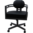 Swivel Metal Dining Caster Chair - Madir - Black Vinyl - Gray