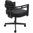 Swivel Metal Dining Caster Chair - Madir - Gray Vinyl - Gray Frame