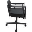 Swivel Metal Dining Caster Chair - Madir - Gray Vinyl - Gray Frame