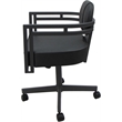 Swivel Metal Dining Caster Chair - Madir - Gray Vinyl - Gray Frame